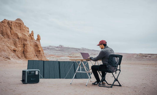 portable solar panel while camping